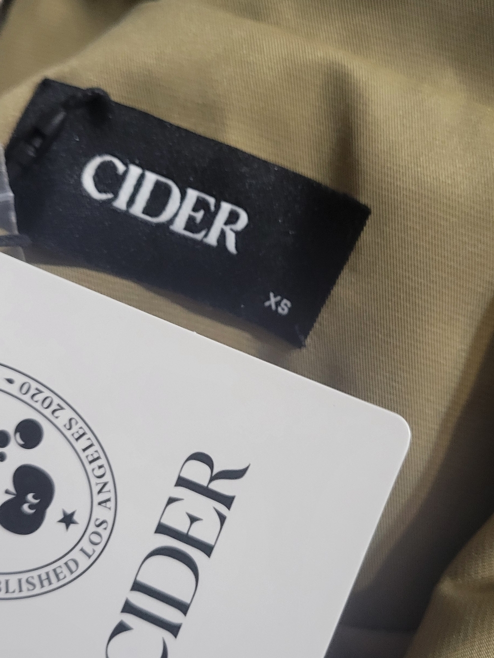 Cider Cropped Khaki Trench Coat with Belt XS - Picture 9 of 11